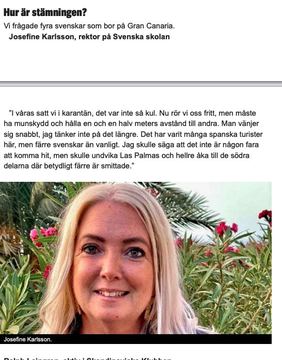 Urklipp ur Expressen, 16 september 2020